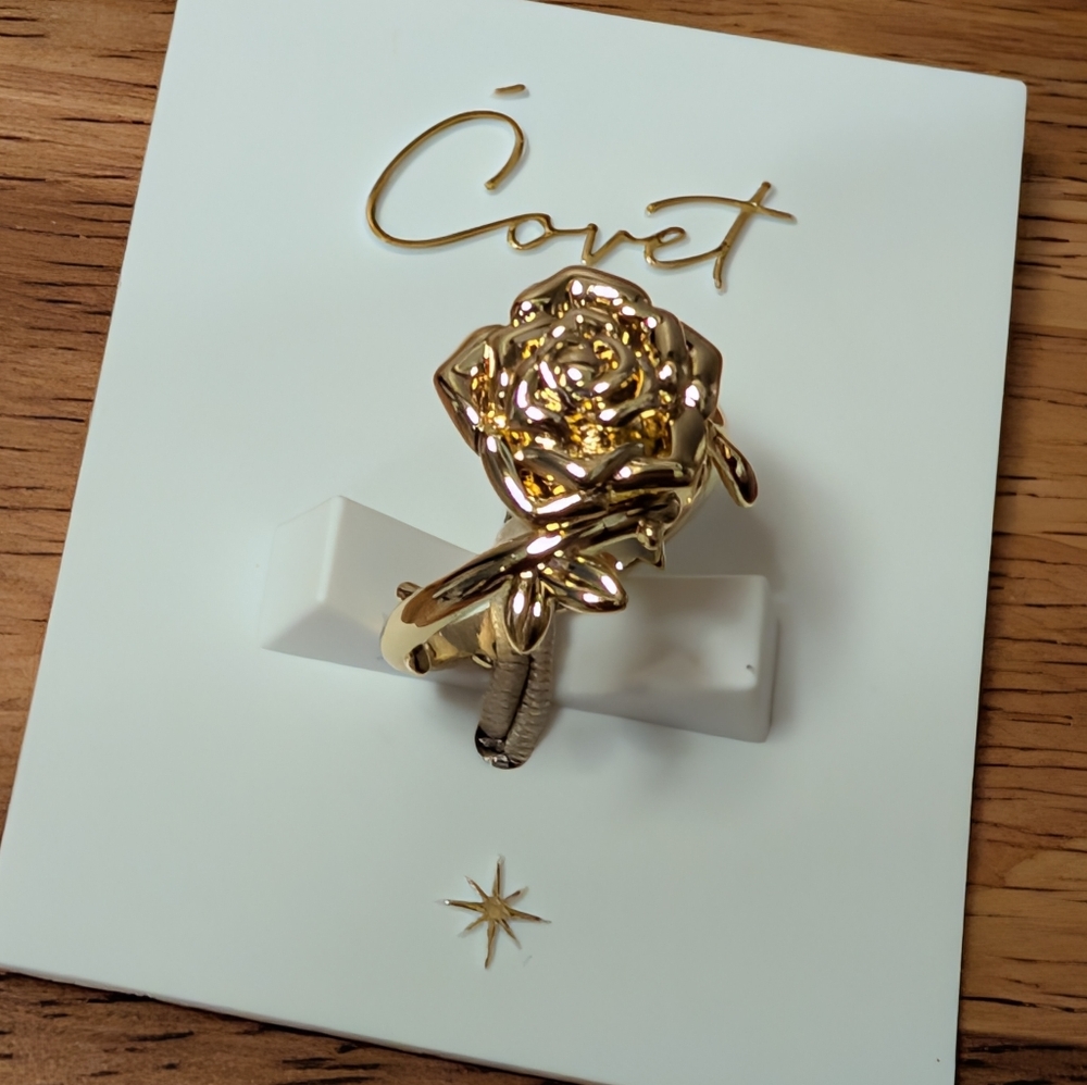 Gold Rose Ring by Covet